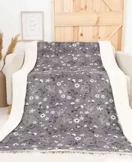 Deky MKLozkoviny.sk Baránková deka mikroplyš Exclusive 220 × 200 cm – Vanessa sivá