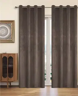 Závesy do spálne Záves na krúžkoch YC11940/200G/120/140x250 cm hnedá