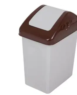 Odpadkové koše Kinekus Kôš na odpad preklápací 10L, plastový, SWING, hnedo - sivý