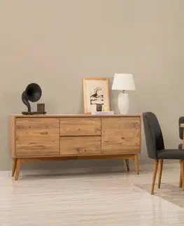 Jedálenské sety Set s rozkladacím stolom, stoličkami a konzolou (6 kusov) Vina Bench 04 1053 - Atlantic Pine, Anthracite