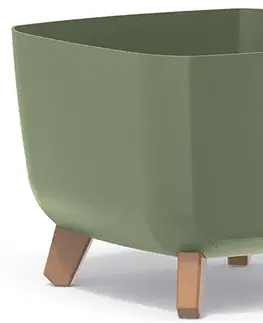 Kvetináče a truhlíky NABBI DGQL300 plastový kvetináč na nožičkách 29 cm zelená