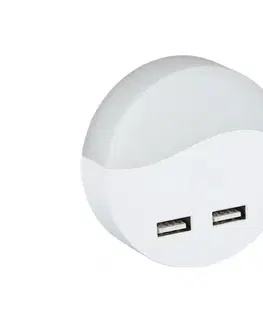 Svietidlá  LED Nočné svetlo so senzorom súmraku do zásuvky 2xUSB LED/0,45W/230V 3000K 505