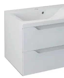 Kúpeľňový nábytok SAPHO - WAVE umývadlová skrinka 89,7x45x47,8cm, biela,ľavá WA092-3030
