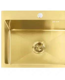 Kuchynské drezy REA REA - Oceľový drez Liam BRUSH GOLD ZLE-06007
