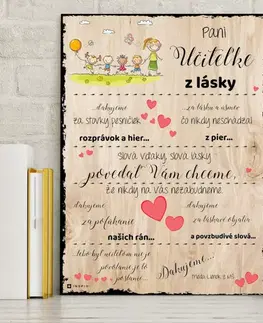 Tabuľky s venovaním (darčeky) Darček pre učiteľku - Poďakovanie učiteľke v škôlke - tabuľka