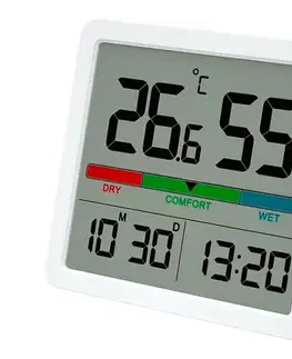 Meteostanice, teplomery a vlhkomery Winner Group - Digitálny teplomer s LCD displejom a vlhkomerom 2xCR2032 biela WINMETEVNITR