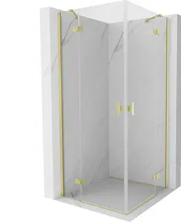 Sprchovacie kúty MEXEN/S - Mist H Duo sprchovací kút dvere krídlové 120 x 120, transparent, zlato kartáčovaná 8A5-120L-120P-55-00