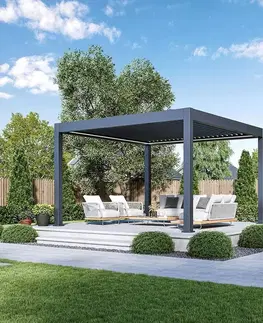 Bioklimatické pergoly Elektrická bioklimatická pergola PRESTIGE 4x4 m Rojaplast