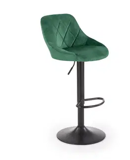 Barové stoličky HALMAR H-101 barová stolička tmavozelená / čierna