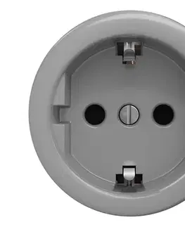 Predlžovacie káble lap - Retro domová zásuvka bez rámčeka SCHUKO 230V/16A sivá S/ZS