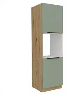 Kuchynské dolné skrinky KONDELA Arsany 60 DP-210 2F skrinka na vstavanú rúru aquamarine / dub artisan