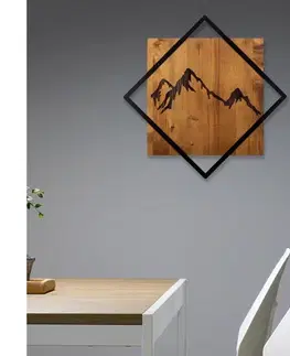 Obrazy  Nástenná dekorácia 54x54 cm hory drevo/kov 899SKL2129