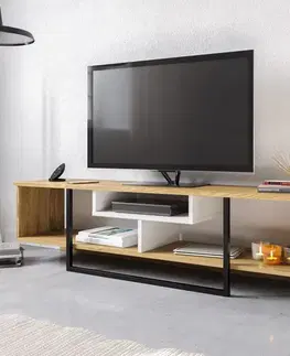 TV stolíky TV stolík Asal (150) - Oak, White, Black