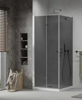 Vane MEXEN/S - Lima sprchovací kút 90x90, grafit, chróm + biela vanička so sifónom 856-090-090-01-40-4010