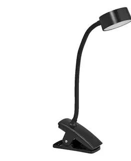 Lampy Ledvance-LED Stm dotyková stolná lampa s klipom CYLINDER LED/4,8W/5V 3000-6500K čierna 4099854388460