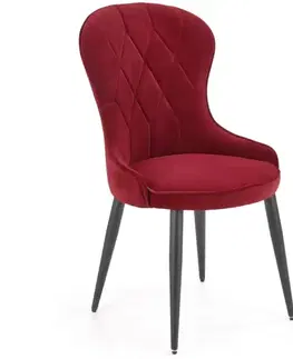 Čalúnené stoličky Stolička K366 Velvet/Kov Bordová