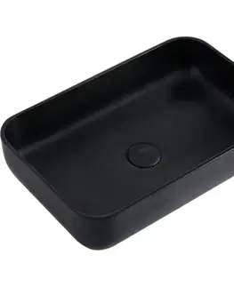 Umývadlá CERANO - Umývadlo z liateho mramoru Ora - na dosku - čierna matná - 54x36 CER-WB02B