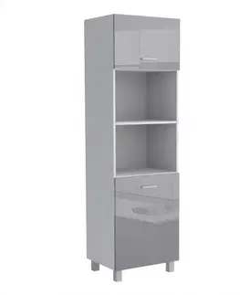 Kuchynské skrinky stojace Kuchynská skrinka Lucjan 60KPM 2F 2100 LUX šedá