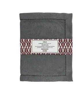 Bytový textil Podložka SAGA tmovešedá 30x40 easy care kpl. 4 ks