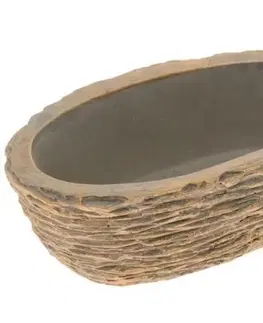 Kvetináče a truhlíky Kinekus Dekorácia oválna, bledo-sivo-zlatá, obal na kvet, 25cm