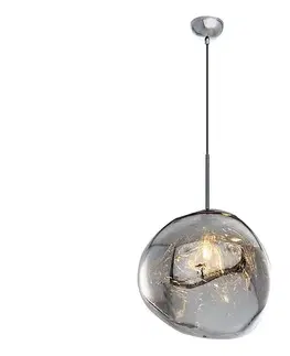 Svietidlá  Závesný luster na lankách CRUMPLED 1xE27/24W/230V pr. 36 cm dymový 414LRC1260