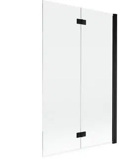 Sprchové dvere MEXEN - MIST vaňová zástena 110x150 cm 6mm 2-s, čierna, číra, pravá 8A9-110-002-70-00-P