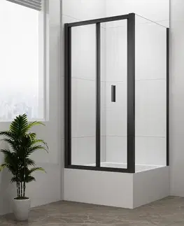Sprchové dvere POLYSAN - DEEP BLACK obdĺžniková sprchová zástena 1000x750 L/P varianta,číre sklo MD1910B-01