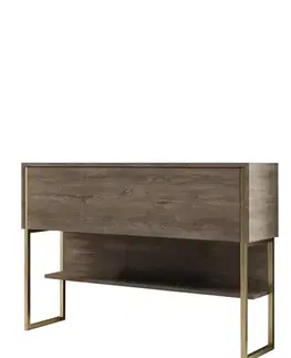 Komody Komoda Luxe - Gold, Walnut