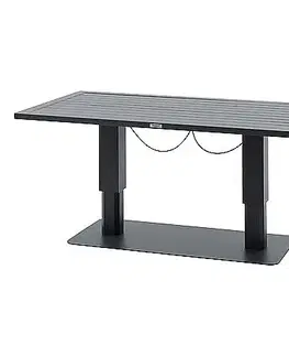 Stolčeky DEOKORK Hliníkový výsuvný stôl LYON 150x80 cm (antracit)