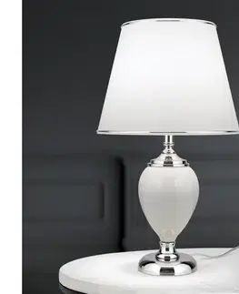 Lampy Orion LA 4-1229 - Stolná lampa OVUM 1xE27/40W/230V 48 cm keramika biela/chróm LA 4-1229 chrom