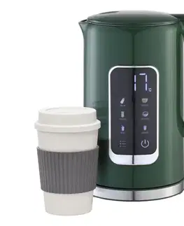 Predlžovacie káble  Rýchlovarná kanvica s LCD displejom 1,7 l 2200W/230V zelená + cest. hrnček 450 ml PEKR723G