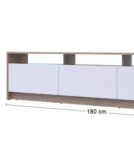 TV stolíky NABBI Ulfet U3 tv stolík dub sonoma / biela