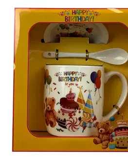 Hrnčeky, šálky, podšálky MAKRO - Hrnček Happy Birthday rôzne dekory