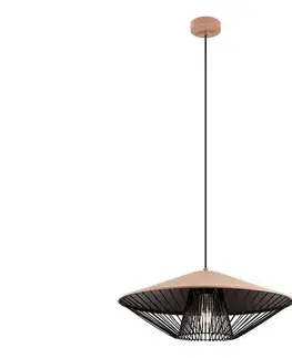 Svietidlá Redo 01-3009 - Závesný luster GRILL na lanku 1xE27/42W/230V pr. 49,5 cm čierna/hnedá 01-3009