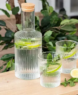 Poháre 4Home Sklenená karafa s korkovou zátkou Serve, 1 l