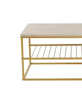 Konferenčné stolíky Konferenčný stolík Asude - Gold, Travertine