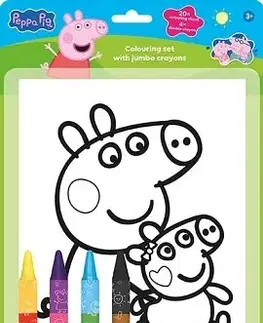 Pre deti a mládež - ostatné Maľovankový set s obojstrannými voskovkami - Prasiatko Peppa