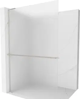 Sprchové dvere MEXEN/S - Kioto+ L Sprchová zástena WALK-IN s poličkou a držiakom uterákov 80 x 200, dekor, nikel kartáčovaná 800-080-123-97-30