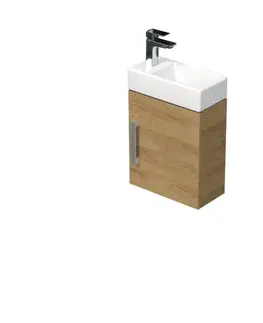Kúpeľňový nábytok Kúpeľňová skrinka s umývadlom SAT Cube Way 1 40x47,5x20 cm dub Hickory mat CUBE320401DDH CUBE320401DDH