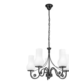 Svietidlá BRILAGI - LED Luster na reťazi COTTAGE 5xE14/40W/230V čierna/biela BG1516+5xBG2270