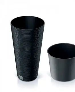 Kvetináče a truhlíky NABBI DFRH300 plastový kvetináč 30 cm antracit
