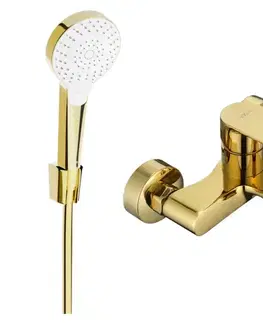 Kúpeľňové batérie MEXEN/S - R05 Royo vaňová batéria so sprchou set, zlato 7223R05-50