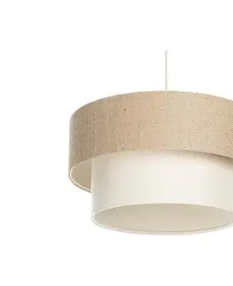 Svietidlá  Luster na lanku DUO 1xE27/60W/230V priemer 40 cm béžová/krémová 061-090-40