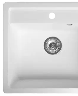 Kuchynské drezy SAPHO SAPHO - Granitový vstavaný mono drez, 53x50cm, biela GR1031