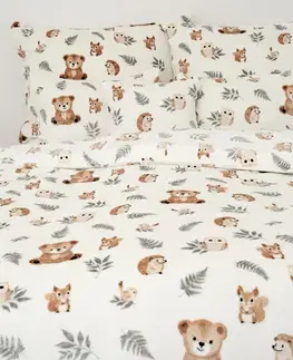 Obliečky MKLozkoviny.sk Obliečky mikroplyš Exclusive - Lesní kamaráti - 140 × 200 cm - 70 x 90 cm