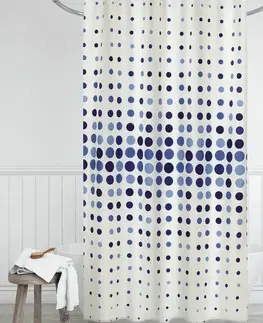Závesy Bellatex Sprchový záves Bodky modrá, 180 x 200 cm