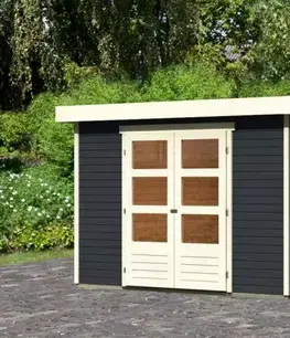 Drevené Drevený záhradný domček ASKOLA 6 s prístavkom 240 Lanitplast