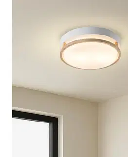 Svietidlá BRILAGI - Stropné svietidlo ORINO 2xE27/40W/230V pr. 27 cm biela/dub BRI867