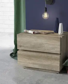 Nočné stolíky BLACK RED WHITE Anticca KOM2S nočný stolík dub monument