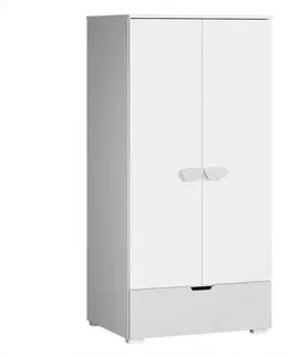 Šatníkové skrine Skriňa Lulu 2d+1sz Biely+Šedá